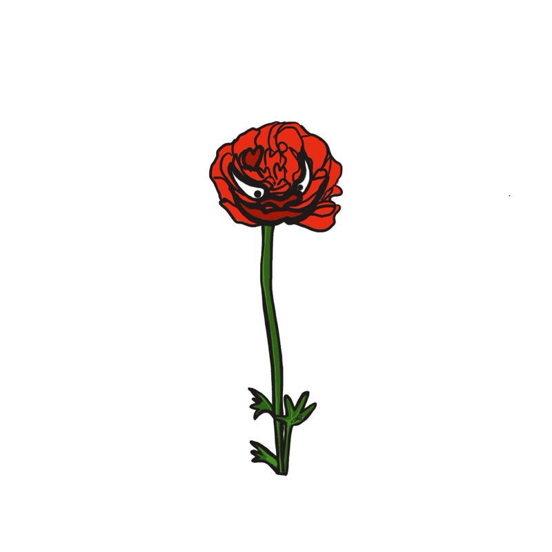 Handgetekende bloemenillustratie door Marretjes