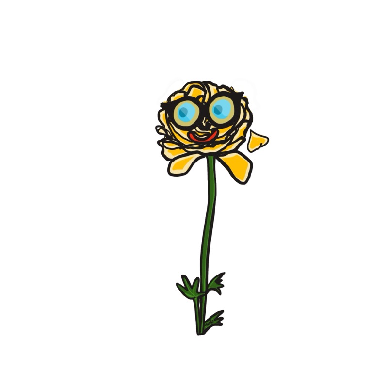 Handgetekende bloemenillustratie door Marretjes