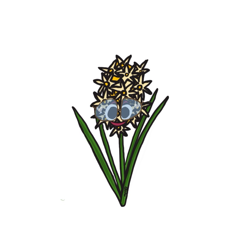 Handgetekende bloemenillustratie door Marretjes