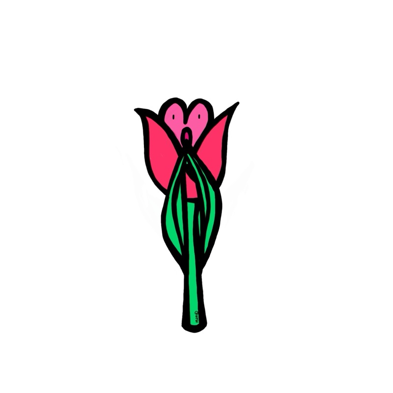Handgetekende bloemenillustratie door Marretjes